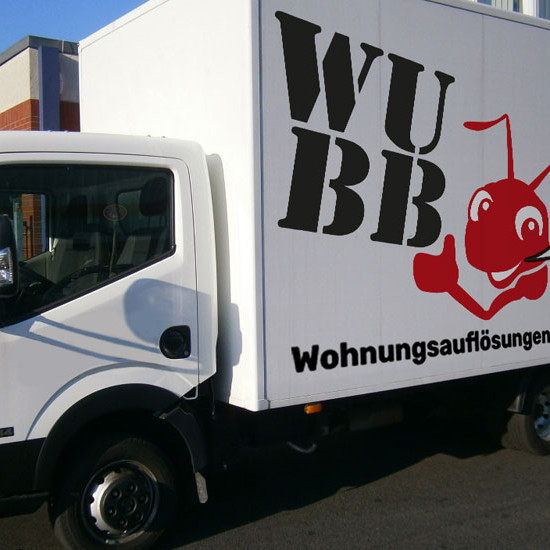 WUBB LKW mit Logo auf der Seite wir wubben dit